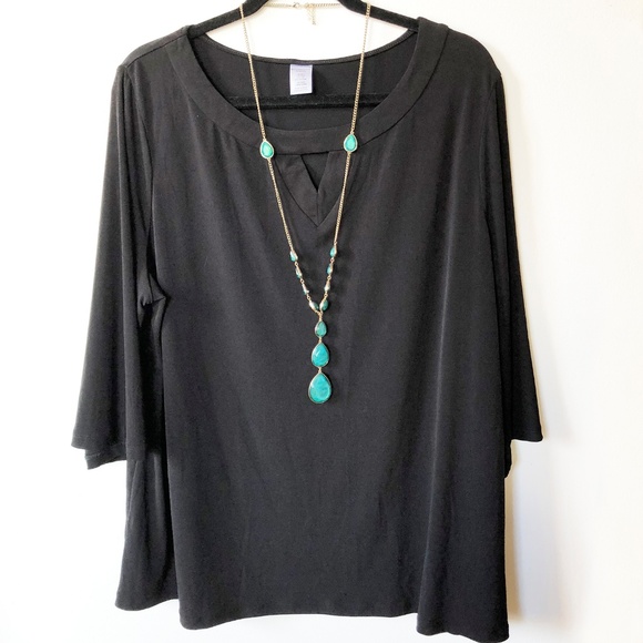 Unbranded Tops - 🌸 SOLD 🌸 Black blouse 3/4 sleeves